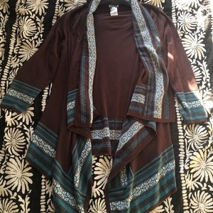 Boho 70s style waterfall cardigan